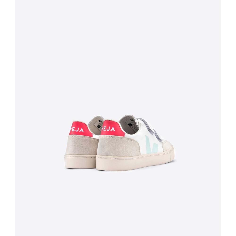 Veja V-12 LEATHER Joggesko Barn White/Beige | NO 878LIS